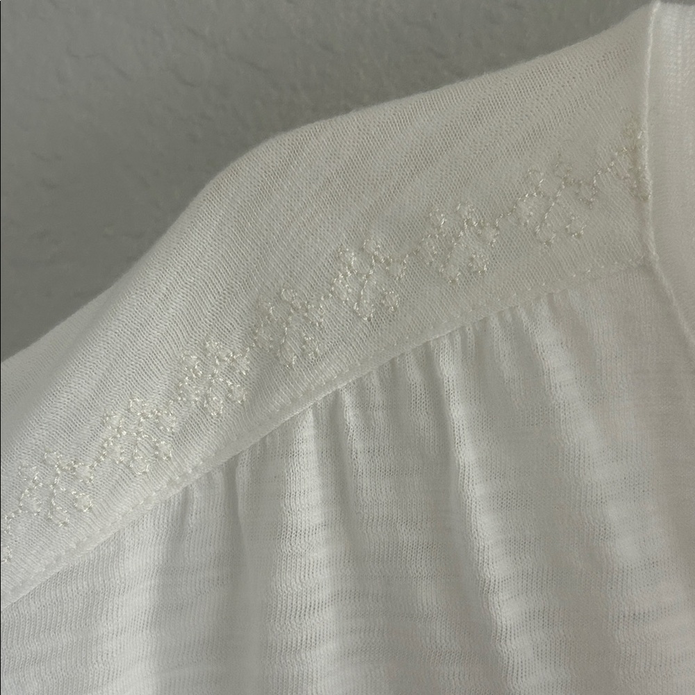 Classic White Short Sleeve Henley Women's Tee - Picture 3 of 9